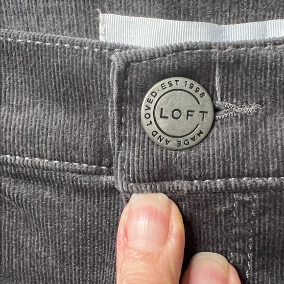 LOFT Charcoal Corduroy Modern Skinny Trousers - Picture 2 of 6